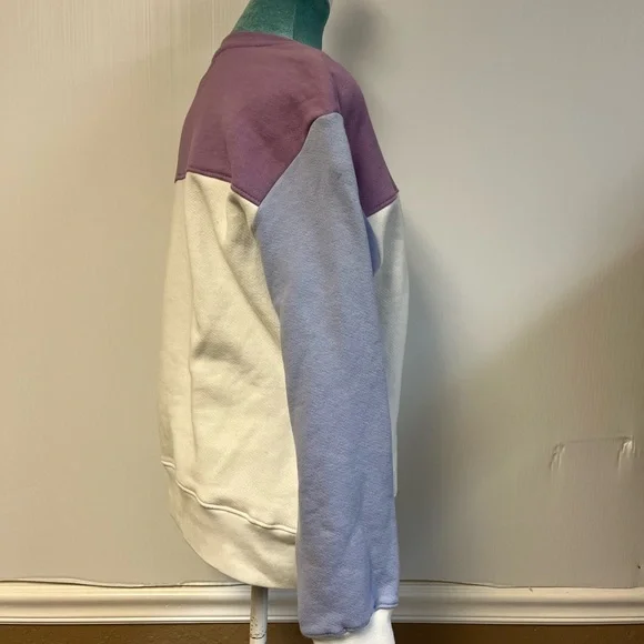 Anthropologie Sundry Color Block Sweatshirt Size 0 XS Long Sleeve Pullover